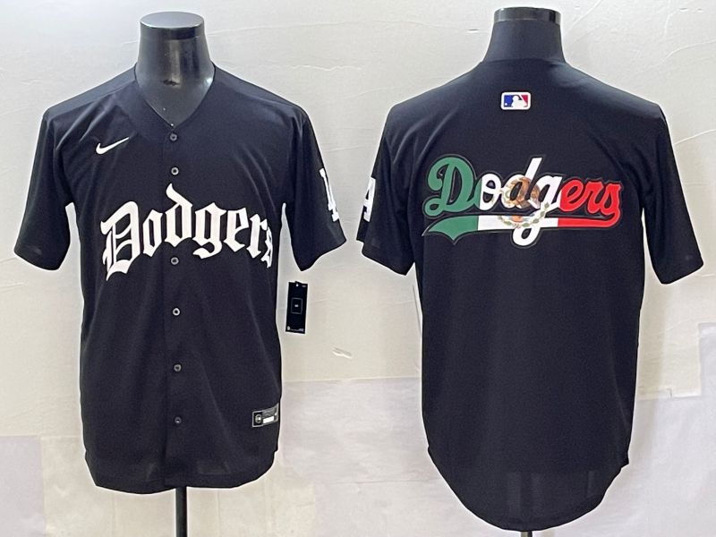 Men 2025 Los Angeles Dodgers Blank Black Seventh generation Joint Name Nike MLB Jersey style 21